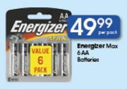  Energizer Max 6 AA Batteries-Per Pack