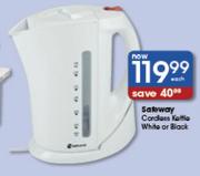 Safeway Cordless Kettle White Or Black-Each