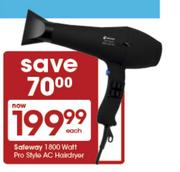 Safeway 1800 Watt Pro Style AC Hairdryer Each