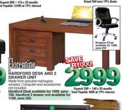 Florentine Hardford Desk And 3 Drawer Unit 