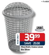 Miss Molly Dome Linen Bin Silver