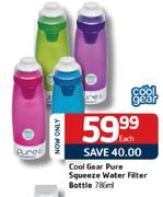 Cool Gear Pure Squeeze Water Filter Bottle-785ml Each