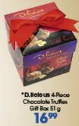 D.licious 4-Piece Chocolate Truffles Gift Box-51Gm