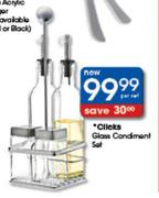 Clicks Glass Condiment Set