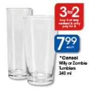 Consol Willy Or Zombie Tumblers-340ml Each