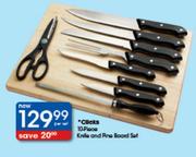 Clicks 10-Piece Knife & Fine Board Set