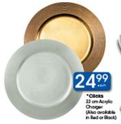 Clicks 33cm Acrylic Charger-Each