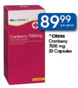 Clicks Cranberry 7500mg Capsules-30's