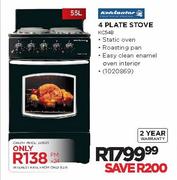 Kelvinator 4 Plate Stove-55Ltr(KC54B)