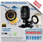 EGO WiFi Sports Black Or Yellow Camera-Each