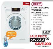 Defy Front Loading Washing Machine-6kg(DAW369)