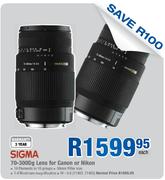 Sigma 70-300Dg Lens For Canon Or Nikon-Each