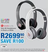 Beats Audio Solo HD Headphones In Black Or White-Each