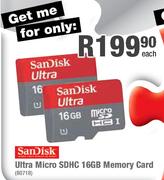 Sandisk Ultra Micro SDHC 16GB Memory Card-Each