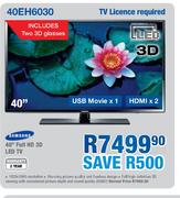Samsung 40" Full HD 3D LED TV (40EH6030)-Each