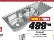 Build It Drop-In Sink-1200mm x 480mm Each