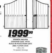 Xpanda Induna Driveway Gate With Build In Pedestrian Gate And 7 Lever Lock-1.8m x 3m Each