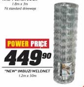 "New" Imbuzi Weldnet-1.2m x 50m Each 