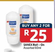 Sanex Roll-On-60ml Each