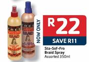 Sta-Sof-Fro Braid Spray Assorted-350ml Each