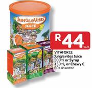 Vitaforce Junglevites Juice 500ml Or Syrup 150ml Or Chewy C  60s Assorted-Each
