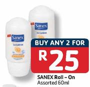 Sanex Roll-On-2 x 60ml