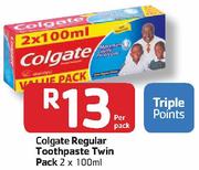 Colgate Regular Toothpaste Twin Pack-2x100ml Each