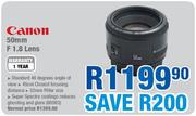 Canon 50mm F1.8 Lens