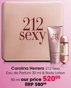 Carolina Herrera 212 Sexy Eau De Parfum 30ml & Body Lotion 50ml