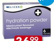 Clicks blackcurrant Hydration Powder-6 Sachets