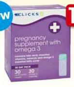 Clicks Pregnancy Supplement With Omega 3-30 Tablets & 30 Capsules
