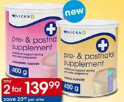 Clicks Pre & Postnatal Supplement-2x400g