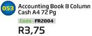Accounting Book 8 Column Credit A4 72Pg FR2004