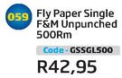 Fly Paper Single F&M Unpunched 500Rm GSSGL500