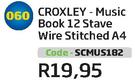 Croxley Music Book 12 Stave Wire Stitched A4 SCMUS182