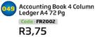 Accounting Book 4 Column Ledger A4 72Pg FR2002