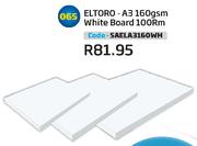 Eltoro A3 160Gsm White Board 100Rm SAELA3160WH