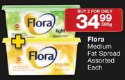 Flora Medium Fat Spread Assorted-2 x 500g