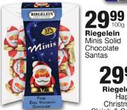 Riegelein Minis Solid Chocolate Santas-100g