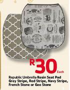 Republic Umbrella Resin Seat Pad/Grey Stripe/Red Stripe/Navy Stripe/French Stone/Gea Stone-Each