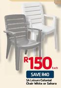 SA Leisure Colonial Chair White Or Sahara-Each