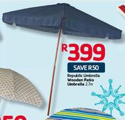 Republic Umbrella Wooden Patio Umbrella-2.7m