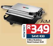 Aim 4 Slice Stainless Steel Contact Grill- Each