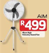 Aim 45cm High Velocity Stand Fan-Each