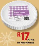 Pnp Paper Plates -50's Per Pack