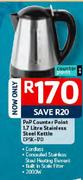 PnP Counter Point 1.7 Litre Stainless Steel Kettle  CPSK-170
