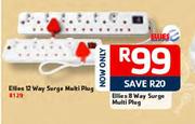 Ellies 8 Way Surge Multi-Plug