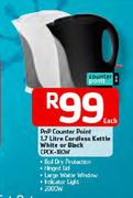 PnP Counter Point 1.7 Litre Cordless Kettle White Or Black CPCK -180W Each