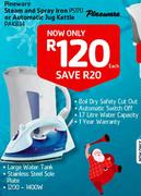 Pineware Steam And Spray Iron PS170 Or Automatic Jug Kettle PAK834- Each