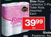 Dinu Rose Collection 2 Ply Toilet Rolls Assorted-9's Pack
